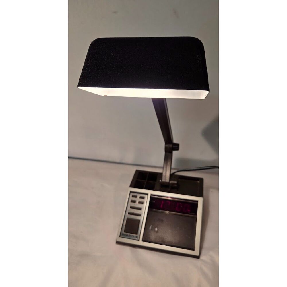 Vintage Spartus Alarm Clock Lamp Study Center Model 1420 Working